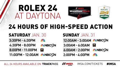 rolex daytona tv schedule